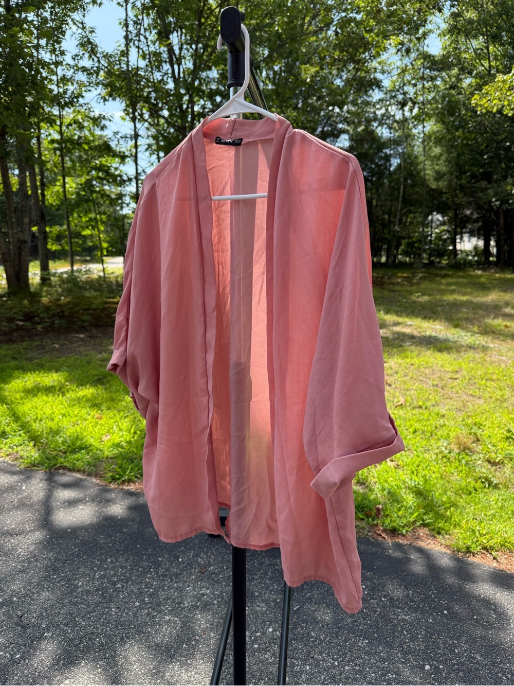 Dusty Rose Open-Front Cardigan